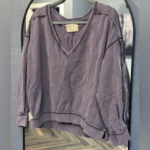 We The Free Purple V-Neck Sweatshirt
